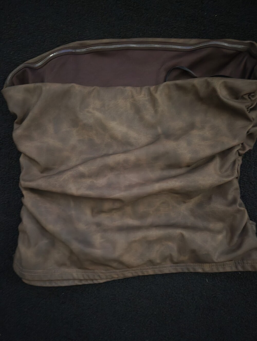 🔥Faux Leather Brown Tube Top🔥